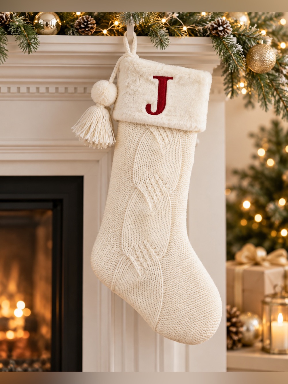 St Nicholas Square J Knit Stocking NWT